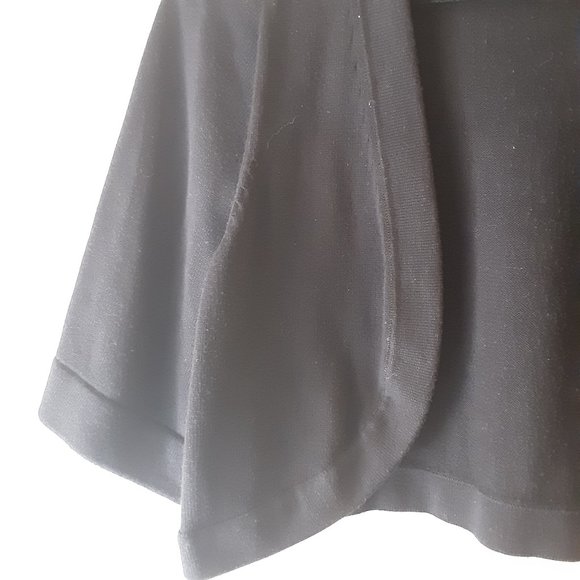 Jones New York Black Bolero Cropped Open Sweater Cardigan Short Sleeve Medium - Picture 4 of 13
